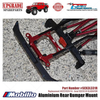 GPM Part #SCX3L331R Aluminium Rear Bumper Mount Upgrade RC Axial SCX10 III Jeep Gladiator  Remote Control Toy