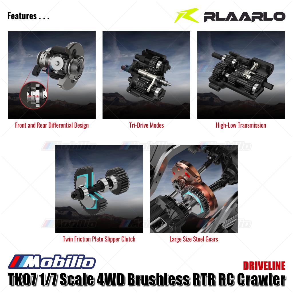 Rlaarlo TK07 Skala 1/7 4WD Brushless RTR 2.4GHz RC Crawler Adventure Off-Road Remote Control