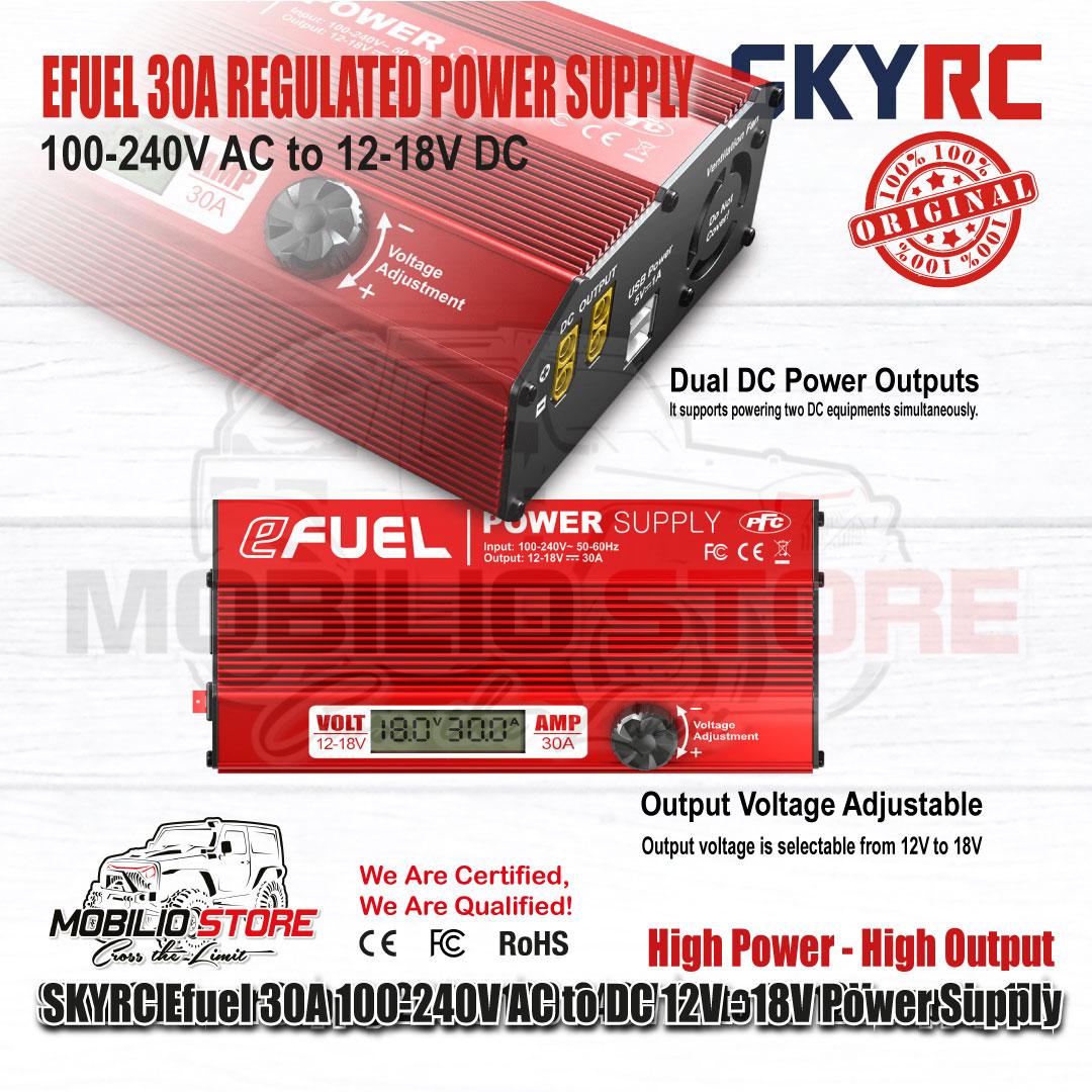 Adaptor Catu Daya DC SKYRC Efuel 540W 30A 12-18V 10A Sekring
