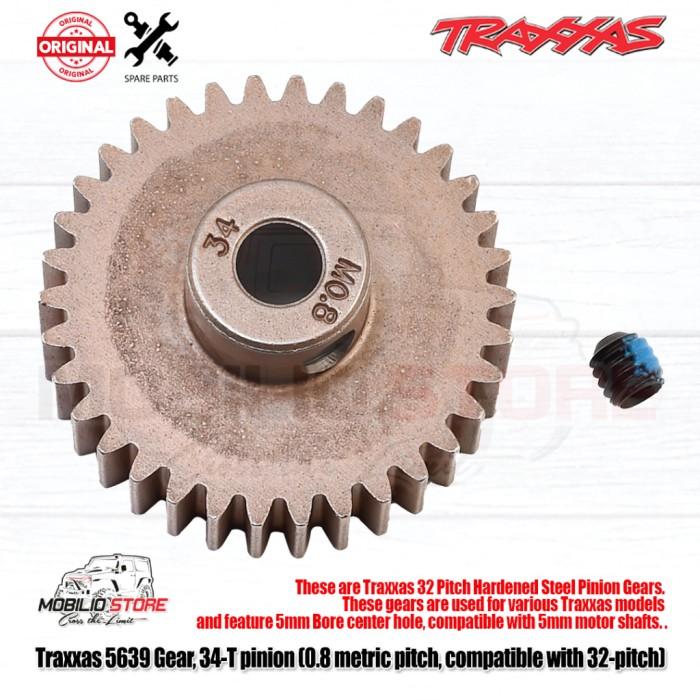Traxxas Part #5639 34T Pinion 0.8 Metric Pitch Compatible with 32 Pitch
