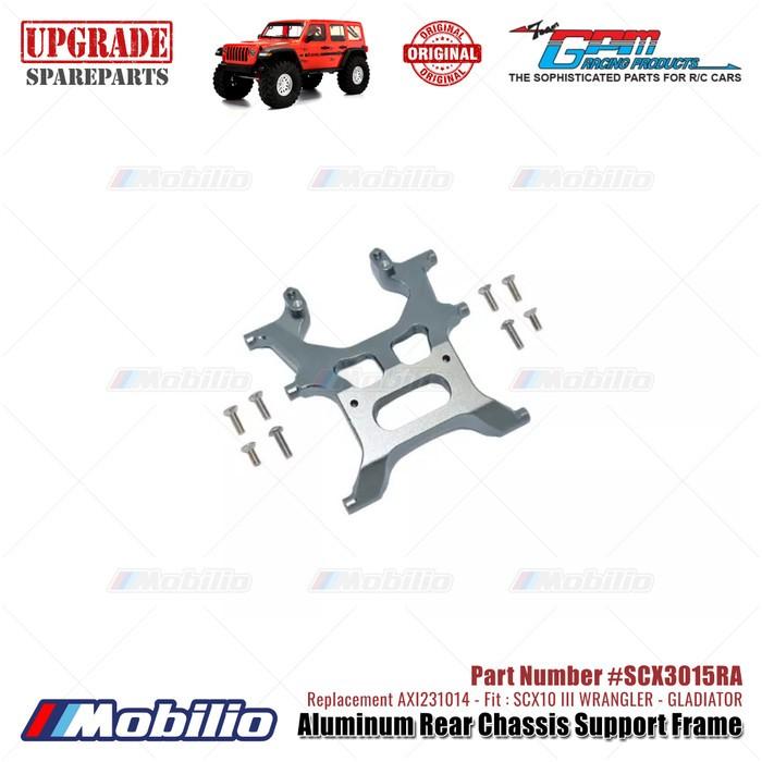GPM Part #SCX3015RA Aluminum Rear Chassis Support Frame Axial SCX10 III Jeep Wrangler - Gladiator  Remote Control Toy