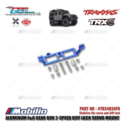 GPM Part #TRX4034FR Aluminum Front Rear Gear Box 2-speed Differential Lock Servo Mount Traxxas TRX-4 TRX-6 Trail Crawler