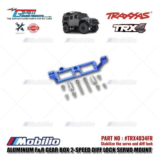 GPM Part #TRX4034FR Aluminum Front Rear Gear Box 2-speed Differential Lock Servo Mount Traxxas TRX-4 TRX-6 Trail Crawler