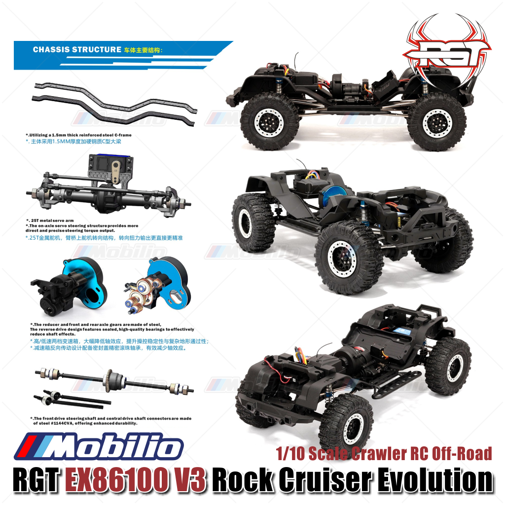 RGT EX86100 V3 ROCK CRUISER 1/10 Scale Rock Crawler Cruiser EX86100V3 4WD Offroad RTR RC Car