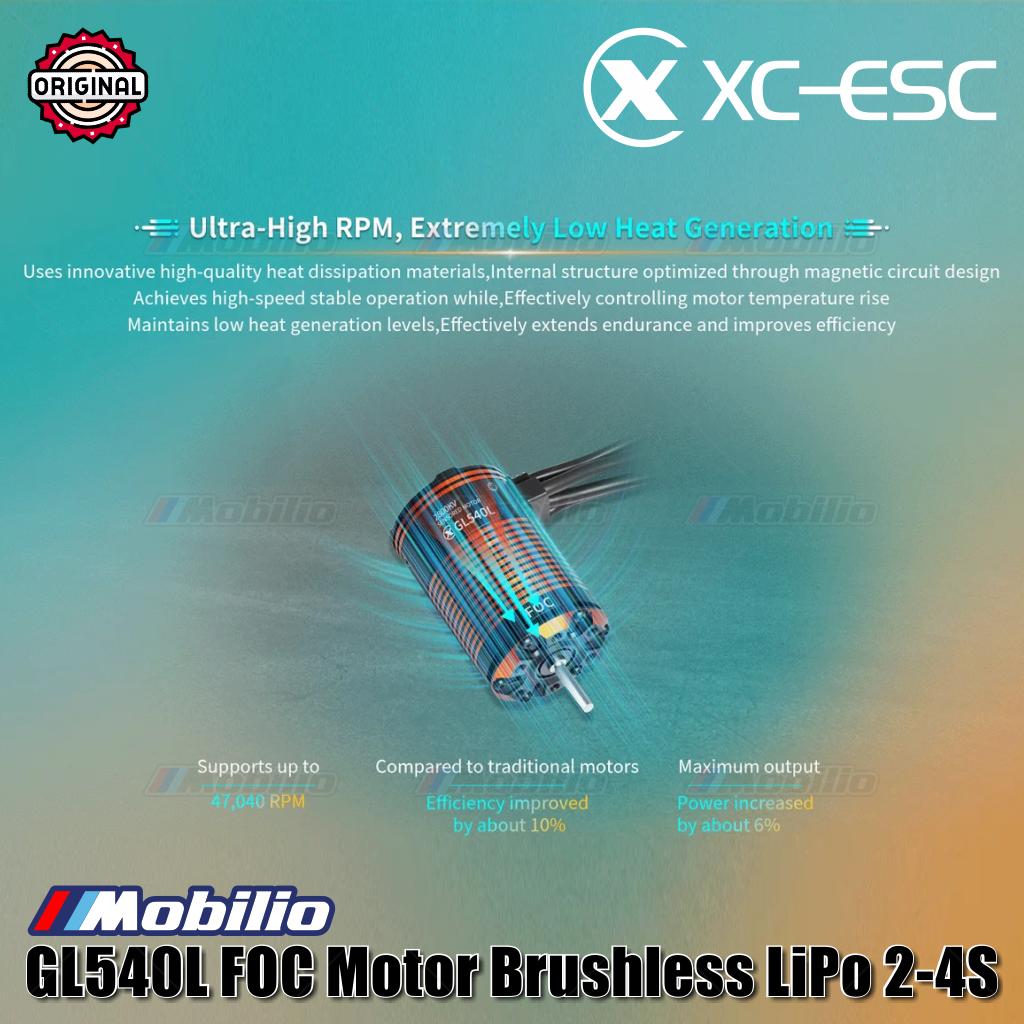 XC-ESC GL540L Sensored FOC Motor Brushless LiPo 2-4S untuk Mobil Crawler Skala 1/10 dengan Torsi Kecepatan Rendah yang Bertenaga dan Tahan Air IP67