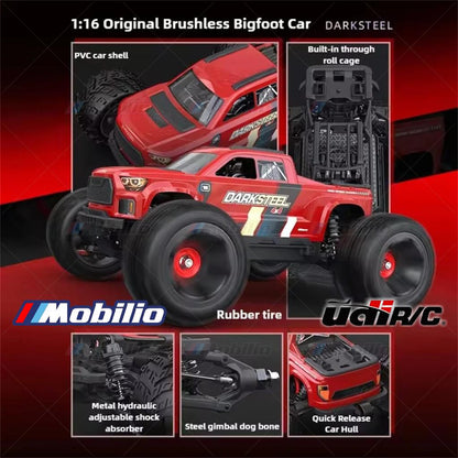 UDIR/C UD1610PRO 1/16 4X4 RC Monster Truck 2S/3S Compatible 3800KV Brushless Power System RTR