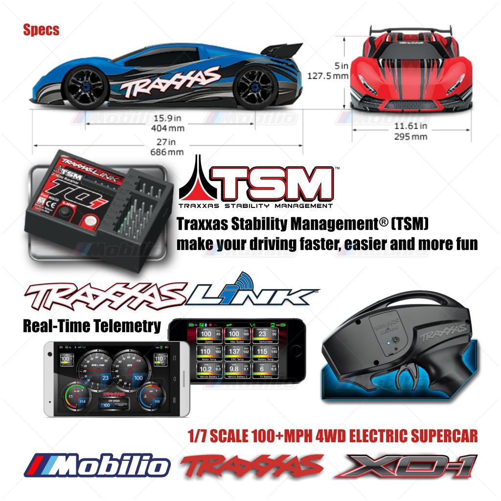 Traxxas 64077-3 XO-1 XO1 1/7 Supercar Extreme 6s Brushless 2.4 GHz RC 4WD RTR Clipless