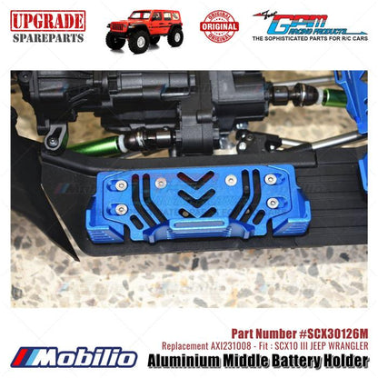 GPM Part #SCX30126M Aluminium Middle Battery Holder Upgrade Axial SCX10 III Jeep Wrangler AXI231008 Replacement