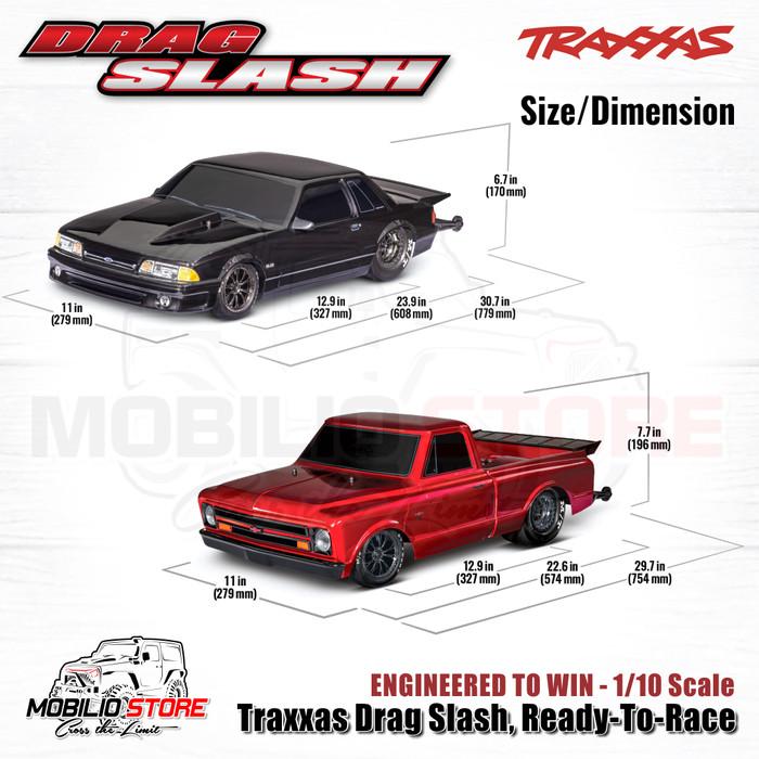 Traxxas 94076-4 Drag Slash Chevrolet - Mustang 1/10 Scale RTR TSM RC Car Race