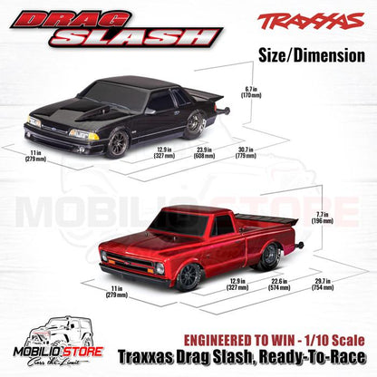 Traxxas 94076-4 Drag Slash Chevrolet - Mustang 1/10 Scale RTR TSM RC Car Race