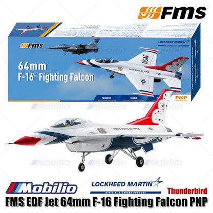 Pesawat Model RC Aero FMS EDF Jet 64mm F-16 Fighting Falcon PNP Thunderbird Blue Thunder