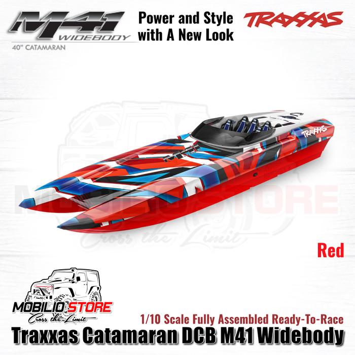 Traxxas 57046-4 Catamaran DCB M41 Brushless Widebody 1/10 Scale Assembled RTR dengan Motor Velineon 540 XL dan Kontrol Remote TQi 2.4 GHz