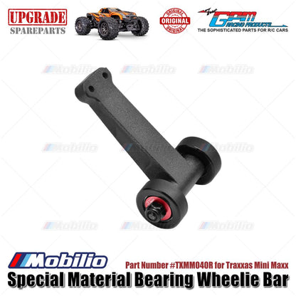 GPM Part #TXMM040R Special Material Bearing Wheelie Bar for RC Traxxas Mini Maxx