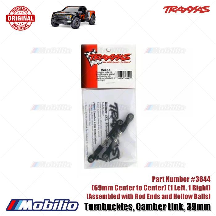 Traxxas Part #3644 Camber Link Turnbuckles 39mm for Trackside Adjustment Assembled with Rod Ends and Hollow Balls Ford Raptor Slash Hoss Rustler