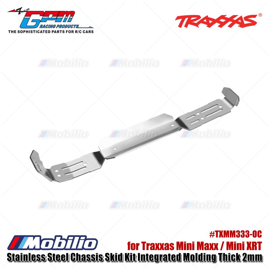 GPM Part #TXMM333-OC Stainless Steel Chassis Skid Kit Integrated Molding Thick 2mm for Traxxas Mini Maxx / Mini XRT Upgrade