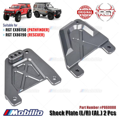 RGT Part #P860088 Metal Alloy Shock Plate (L/R) 2 Pcs Upgrade RC EX86150 Pathfinder EX86190 Rescuer Crawler