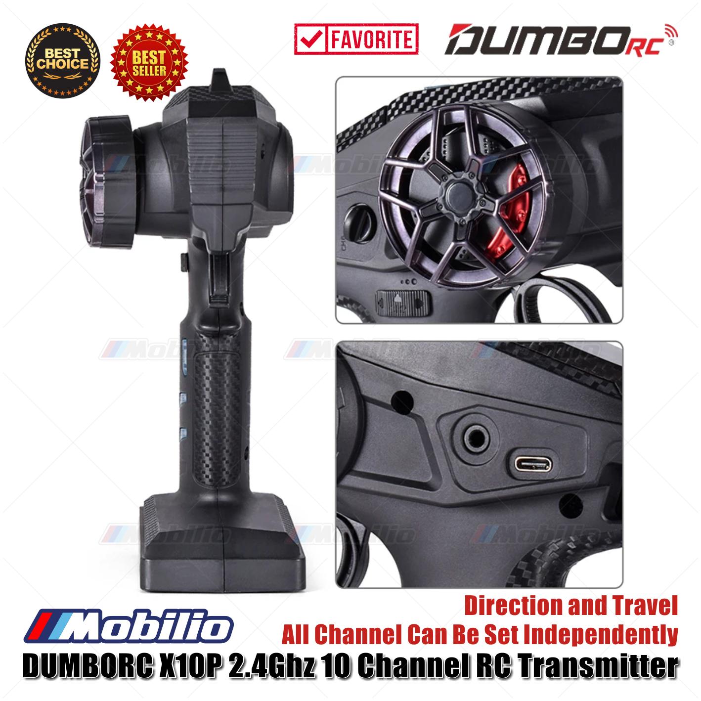 Dumborc X10P-350 10 Channel 2.4GHZ Transmitter with Receiver P10F P10FG P6DC Waterproof Version Available for Remote Control Car Boat Tank All Types of RC Models