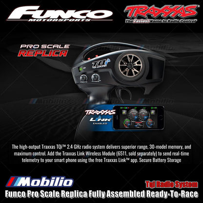 Traxxas 109076-4 Funco Pro Scale Replica Rakitan Lengkap Siap Balap (RTR) dengan Sistem Radio TQi 2.4 GHz, Sistem Tenaga Brushless VXL-8S, dan Bodi Clipless Replika Funco