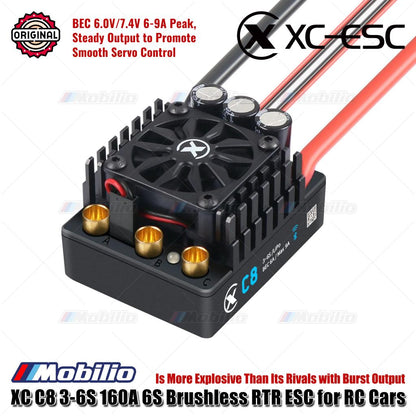 XC-ESC C8 6S Brushless Sensorless RTR ESC 3-6S 160A untuk Mobil RC