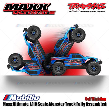 Traxxas 89087-4 Maxx Ultimate Truk Monster Skala 1/10 Rakitan Lengkap RTR Siap Balap RC dengan Sistem Radio TQi 2.4 GHz dan Sistem Tenaga Brushless VXL-4S
