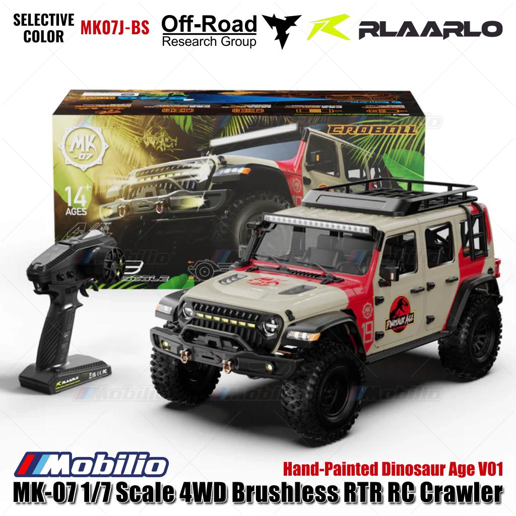 Rlaarlo MK-07 Skala 1/7 4WD Brushless RTR 2.4GHz RC Crawler Desain Bertema Dinosaurus yang Dilukis Tangan, Petualangan, Kendali Jarak Jauh
