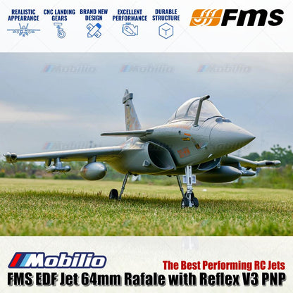 Jet FMS EDF 64mm Rafale dengan Reflex V3 PNP, Jet RC Berperforma Terbaik untuk Aero Modelling