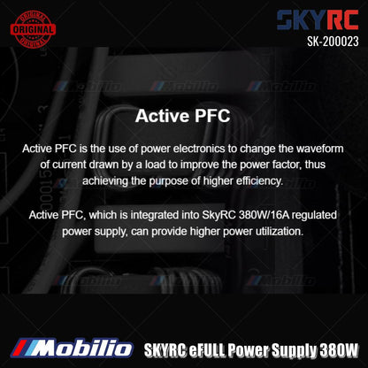 SKYRC #SK-200023 Catu Daya eFULL 380W 100-240V AC ke 24V DC untuk Pengisi Daya RC