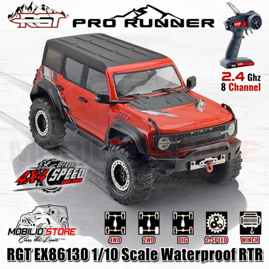 RGT EX86130 Pro Runner 1/10 Skala Tahan Air RTR 2.4GHz Mobil RC Crawler Kontrol Jarak Jauh