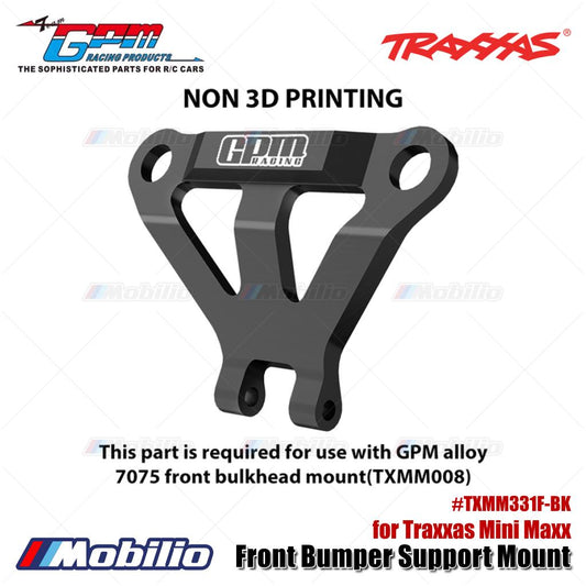 GPM Part #TXMM331F-BK Front Bumper Support Mount for Traxxas Mini Maxx Upgrade