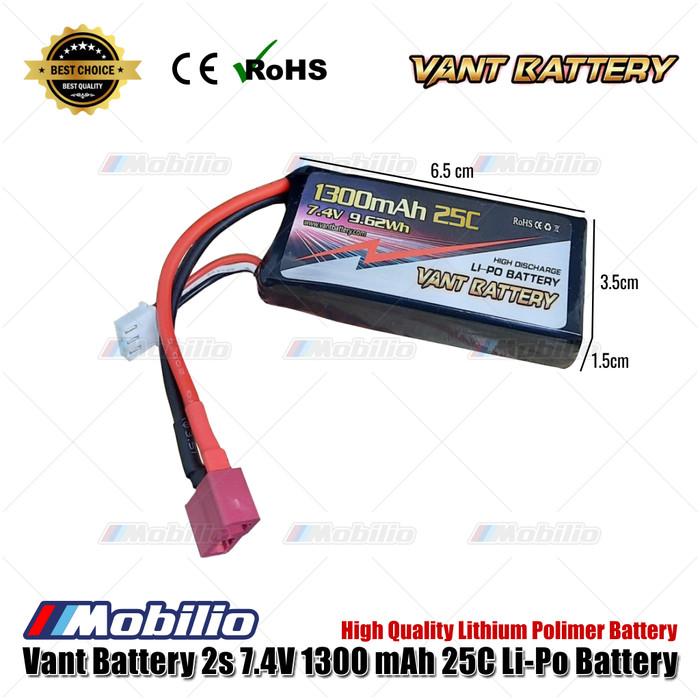 Baterai LiPo RC Vant 2S 7.4V 1300 mAh 25C Litium Polimer