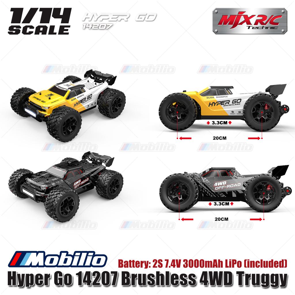 MJX Hyper Go 14207 62KPH Brushless 1:14 Scale Truck with Battery 2S 7.4V 3000mAh LiPo (included)