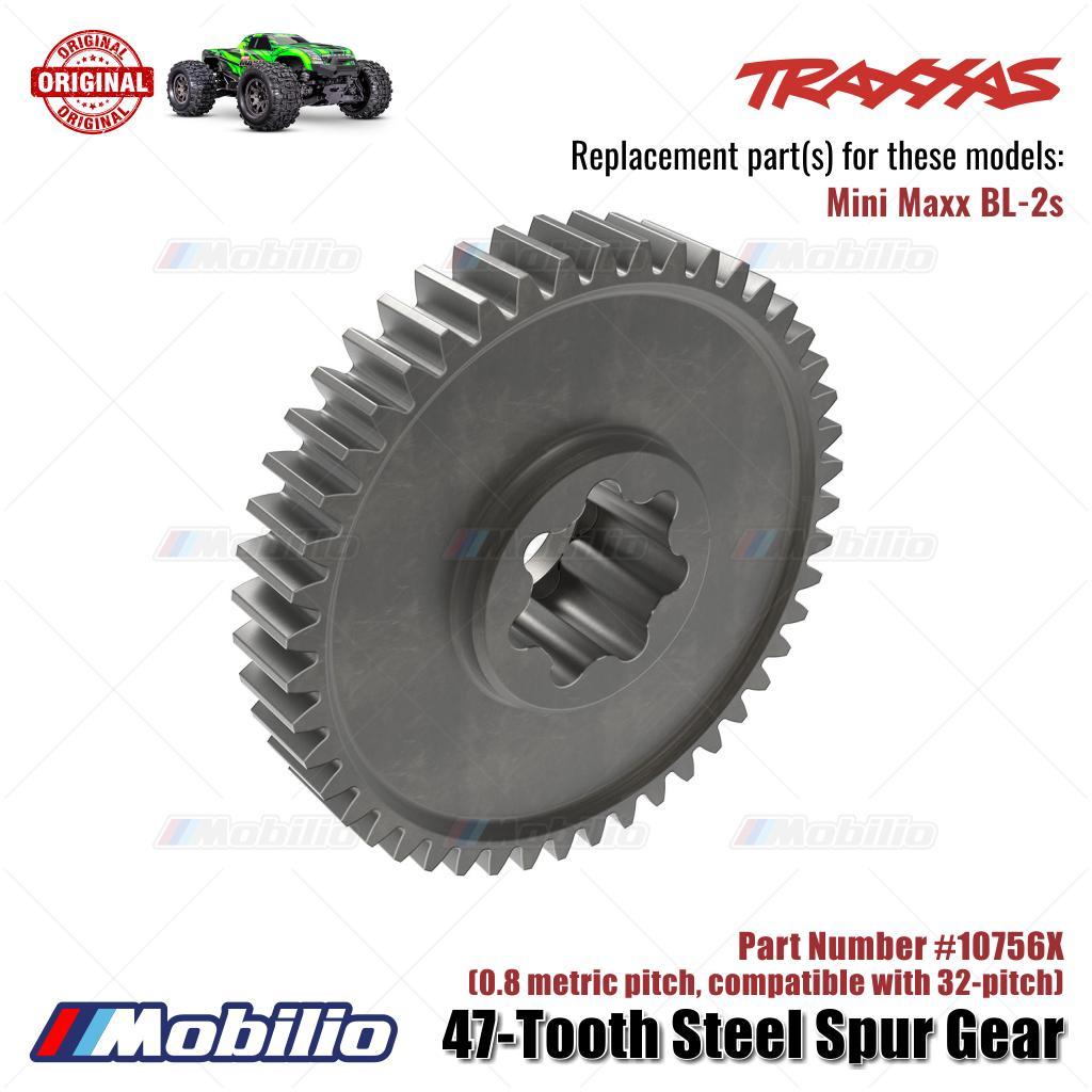 Traxxas Part #10756X 47-Tooth Steel Spur Gear 0.8 Metric Pitch Compatible with 32-pitch RC Mini Maxx BL-2S