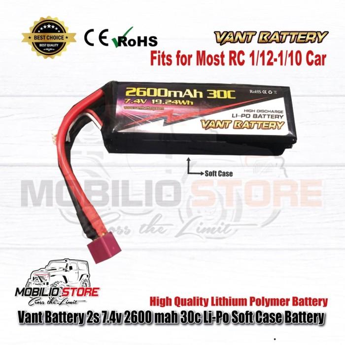 Vant Battery 2S 7.4V 2600 mAh 30C Lithium Polymer Soft Case Li-po Battery