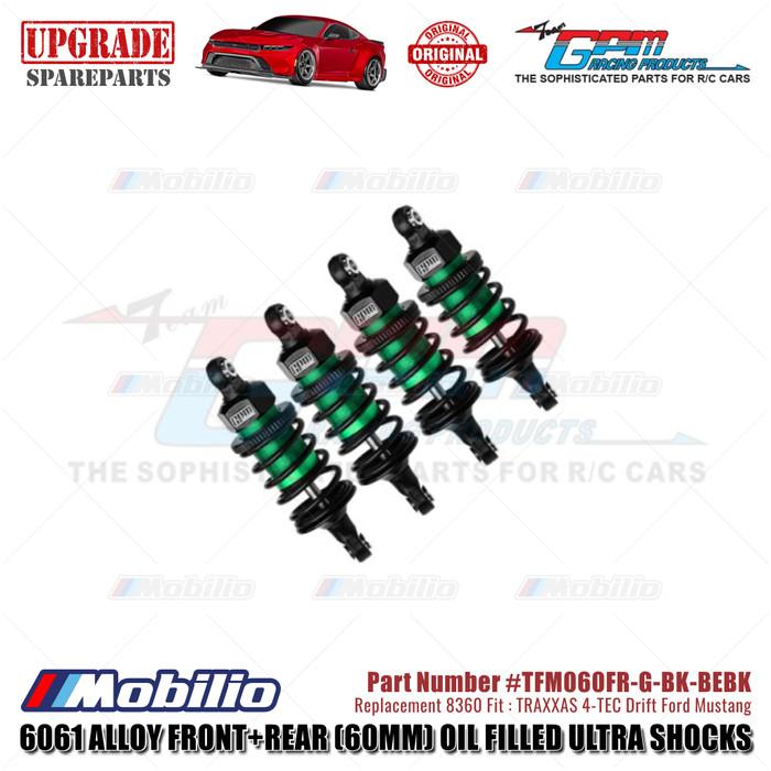 GPM Part #TFM060FR 6061 Alloy Front+Rear (60mm) Oil Filled Ultra Shocks #8360 Traxxas 4-TEC Drift Ford Mustang