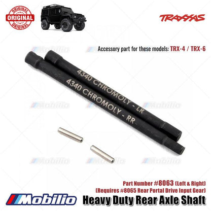Traxxas Part #8063 Heavy Duty Rear Axle Shaft Part Left & Right Requires #8065 Rear Portal Drive Input Gear for TRX-4 TRX-6