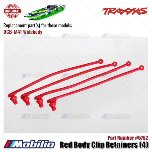 Traxxas Part #5752 Red Body Clip Retainers 4 Pcs for RC Boat DCB-M41 Widebody