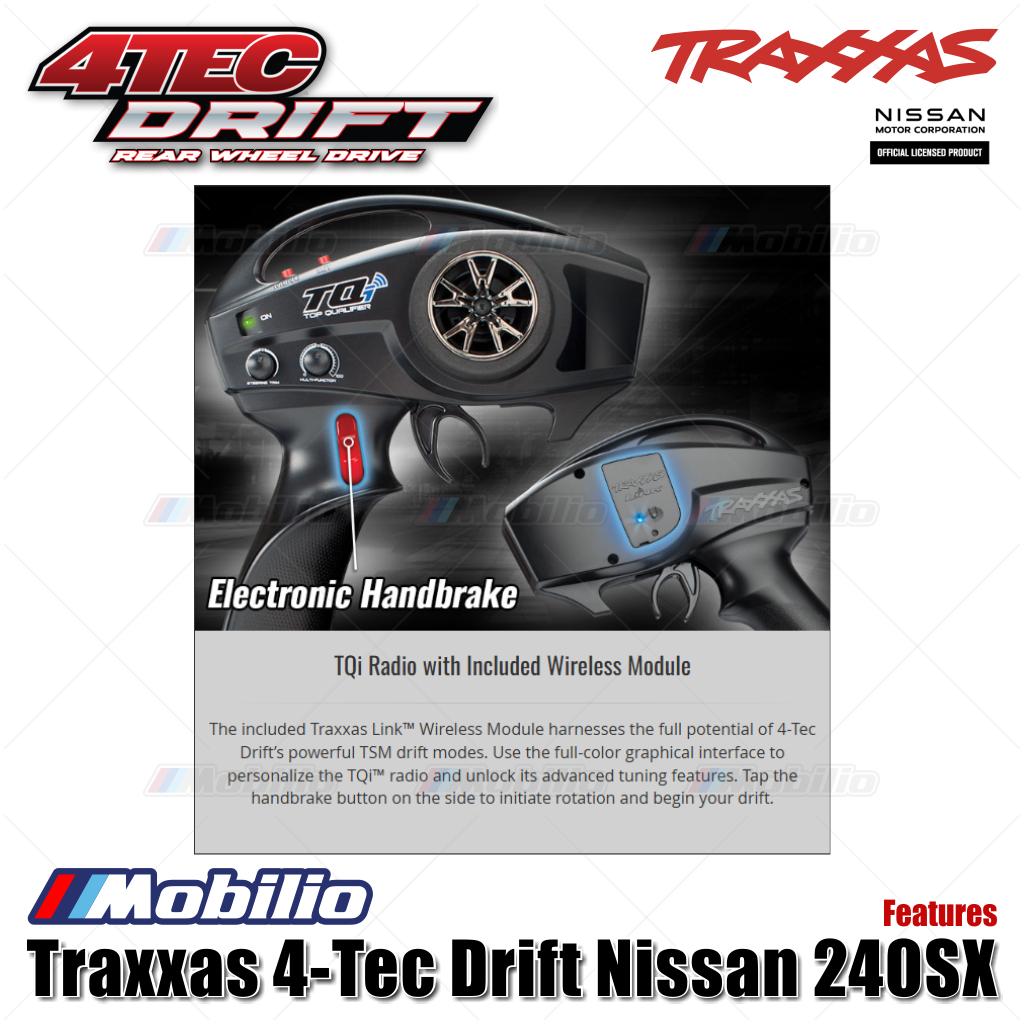 Traxxas 105247-4 4-Tec Drift Nissan 240SX S13 1/10 RWD with TQi 2.4 GHz Radio with Wireless Module Clipless Body RTR