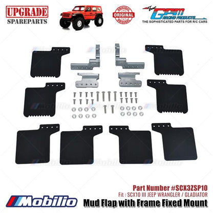 GPM Part #SCX3ZSP10 Mud Flap Decoration Axial SCX10 III Jeep Wrangler - Gladiator