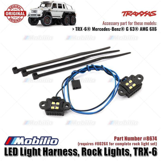 Traxxas Part #8897 Kabel Lampu LED Lampu Rock TRX-6 Membutuhkan 8026X untuk Set Lengkap Lampu Rock TRX6 Mercedes-Benz G 63 AMG 6X6