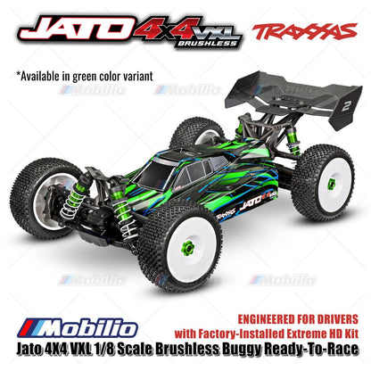 Traxxas 90386-4 Jato 4X4 VXL 1/8 Scale Brushless Buggy dengan Kit Extreme HD Pabrik RTR Kontrol Jarak Jauh &amp; Gear Velineon