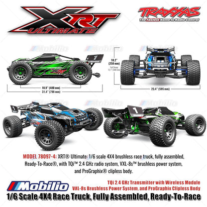 Traxxas 78097-4 XRT Ultimate 1/6 Extreme Race Truck 4WD 8S Brushless TQi TSM RTR RC Car Remote Control Clipless