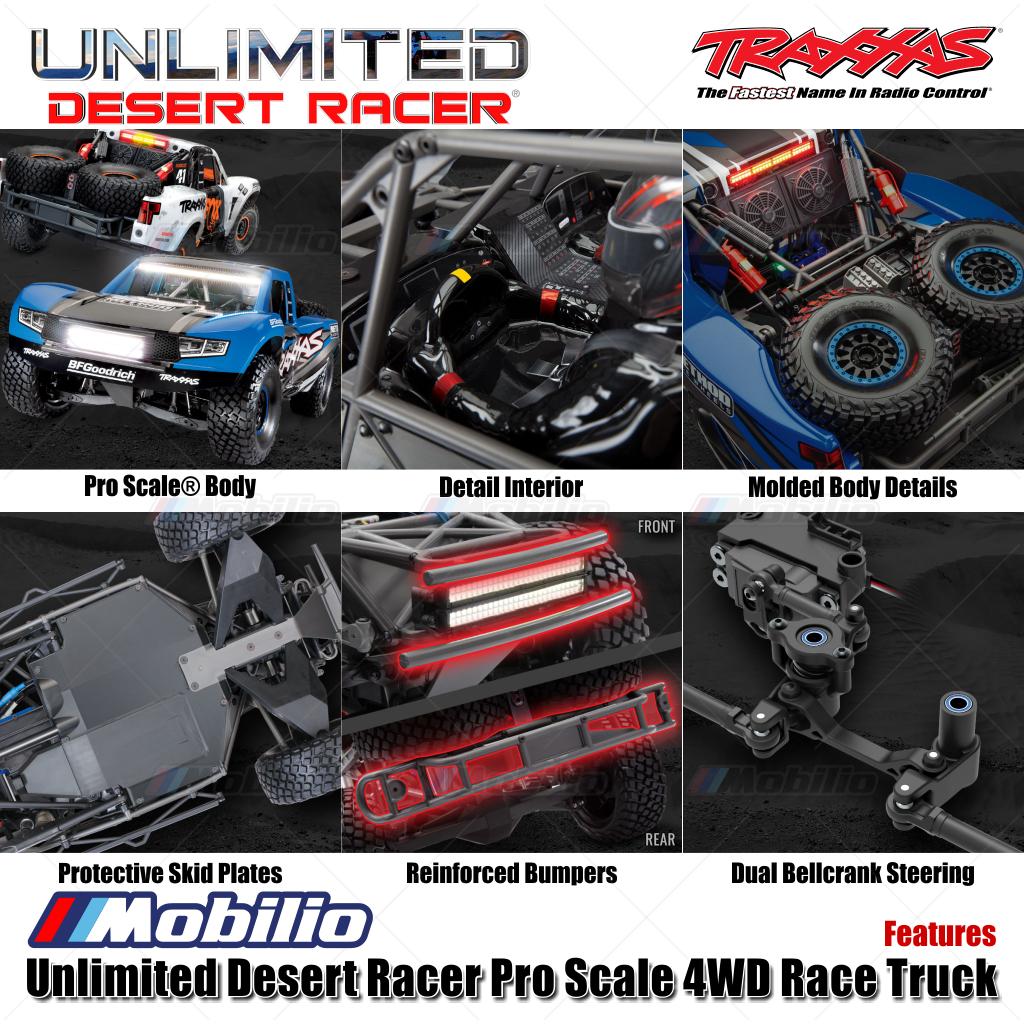Traxxas 85086-4 UDR Unlimited Desert Racer Pro Scale 4x4 6S RC Short Course Remote Control Tanpa Klip