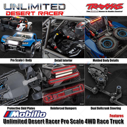 Traxxas 85086-4 UDR Unlimited Desert Racer Pro Scale 4x4 6S RC Short Course Remote Control Tanpa Klip