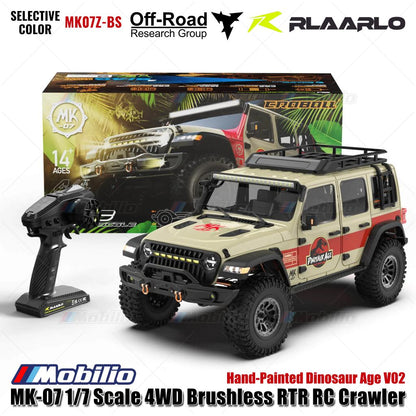 Rlaarlo MK-07 Skala 1/7 4WD Brushless RTR 2.4GHz RC Crawler Desain Bertema Dinosaurus yang Dilukis Tangan, Petualangan, Kendali Jarak Jauh