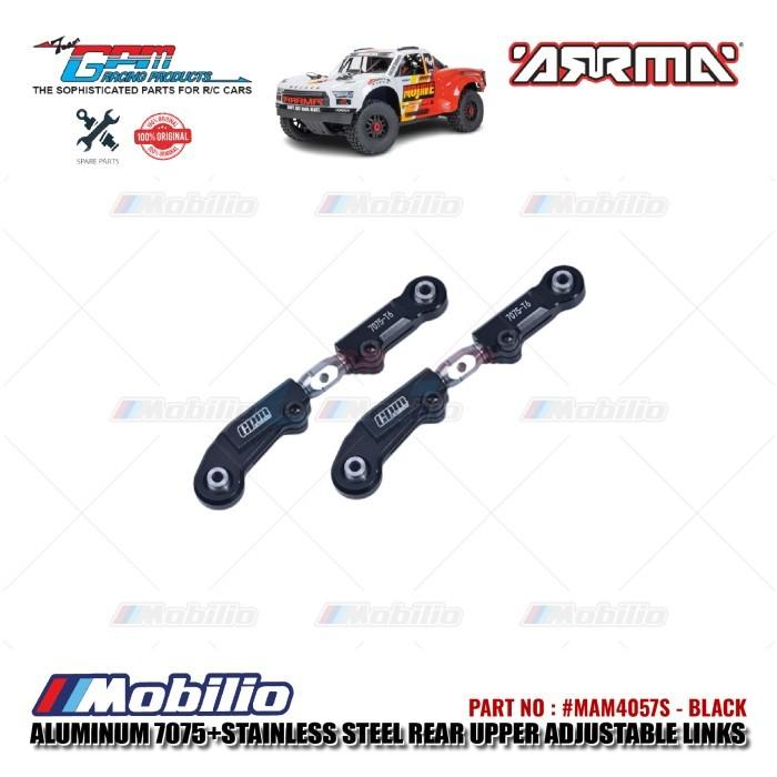 GPM Part #MAM4057S Aluminum and Stainless Steel Rear Upper Adjustable Links Arrma 1/8 Mojave 4X4 4S BLX Desert Truck  Remote Control