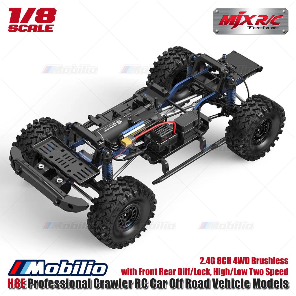 MJX H8E Mobil RC Perangkak Profesional Model Kendaraan Off Road Skala 1/8 2.4G 8CH 4WD Sistem FOC Tanpa Sikat