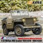 Mobil RC FMS 1/12 1941 MB Scaler Willys 2.4G 4WD RTR Crawler Truk Militer Kendaraan Offroad
