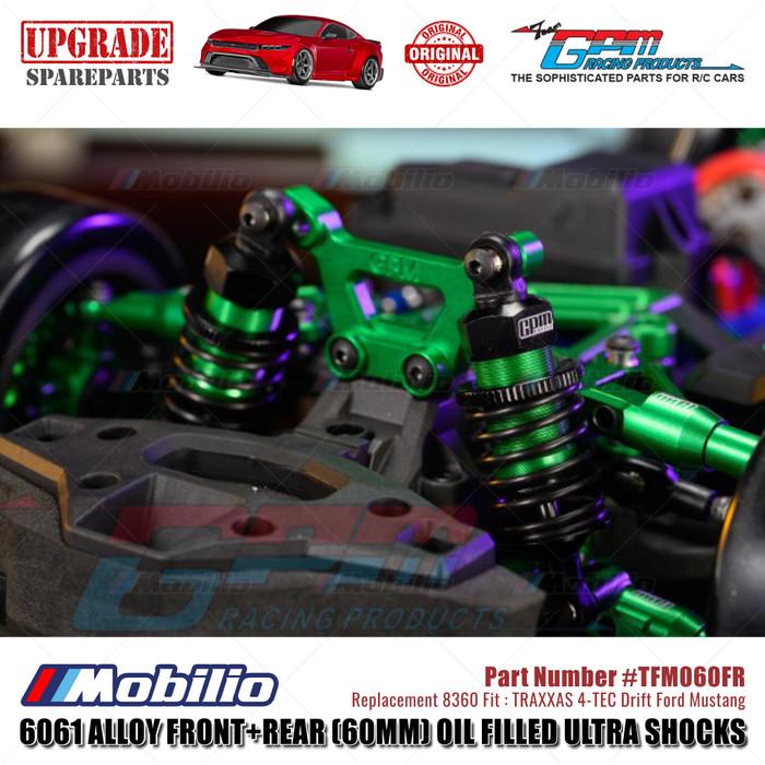 GPM Part #TFM060FR 6061 Alloy Front+Rear (60mm) Oil Filled Ultra Shocks #8360 Traxxas 4-TEC Drift Ford Mustang