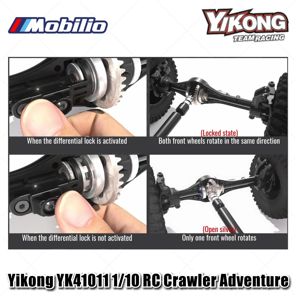 Yikong YK41011 1/10 RC Crawler Adventure 2.4GHz RTR Manual Differential Locks & Steel Chassis Ready to Run