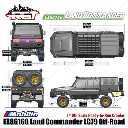 RGT EX86160 Land Commander 1/10 Land Commander LC79 RTR RC Off-Road Crawler Adventure